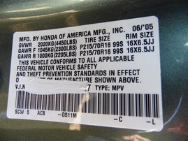 2007 HONDA ODYSSEY TOURING SILVER 3.5 AT NAVIGATION/DVD A20223